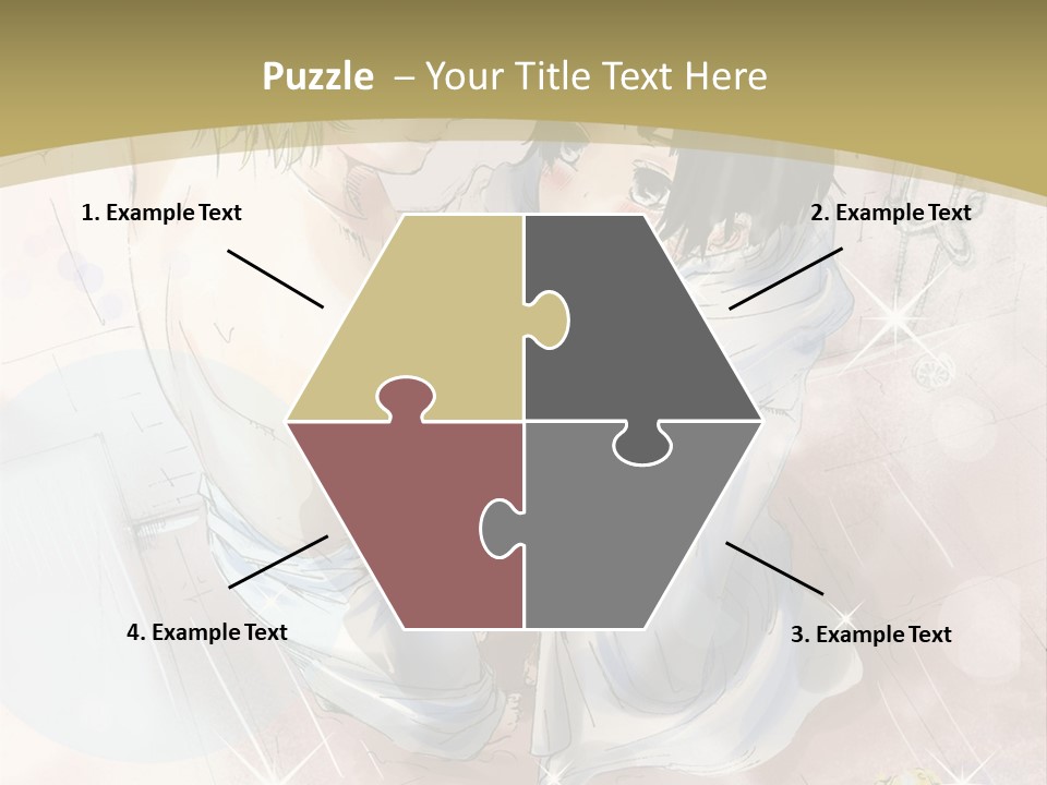 A Couple Of Anime Characters Sitting Next To Each Other PowerPoint Template