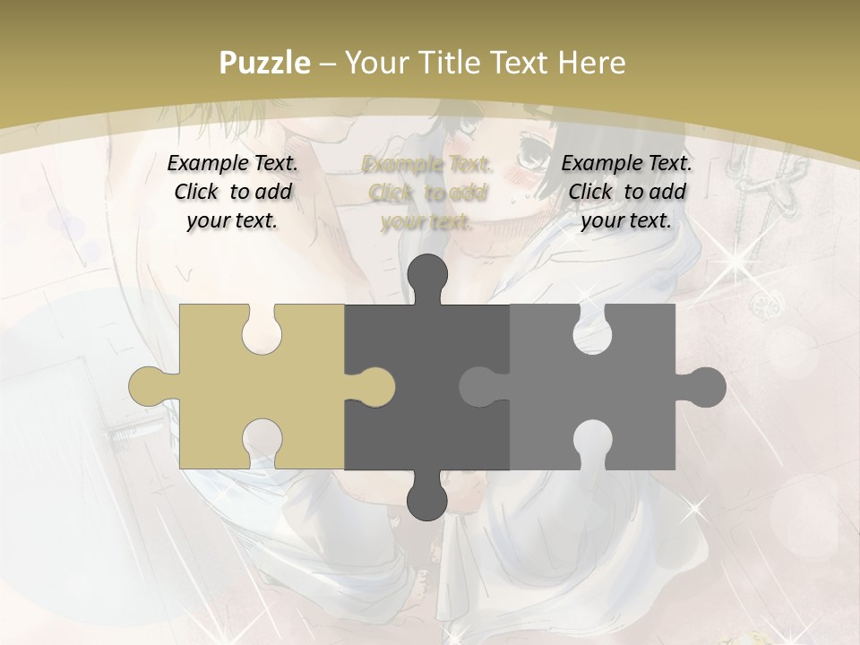 A Couple Of Anime Characters Sitting Next To Each Other PowerPoint Template