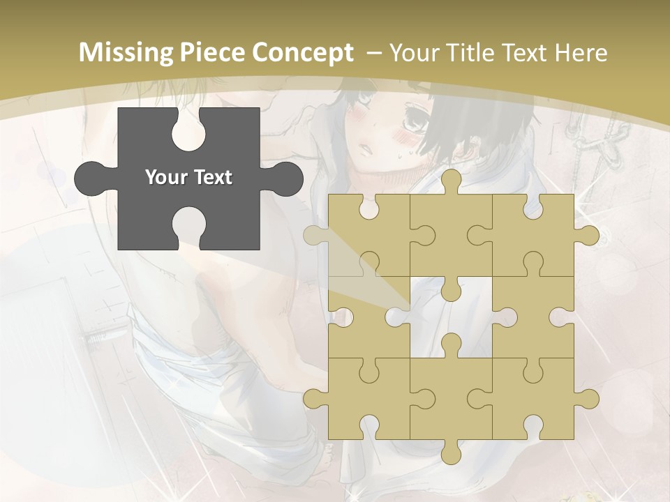 A Couple Of Anime Characters Sitting Next To Each Other PowerPoint Template