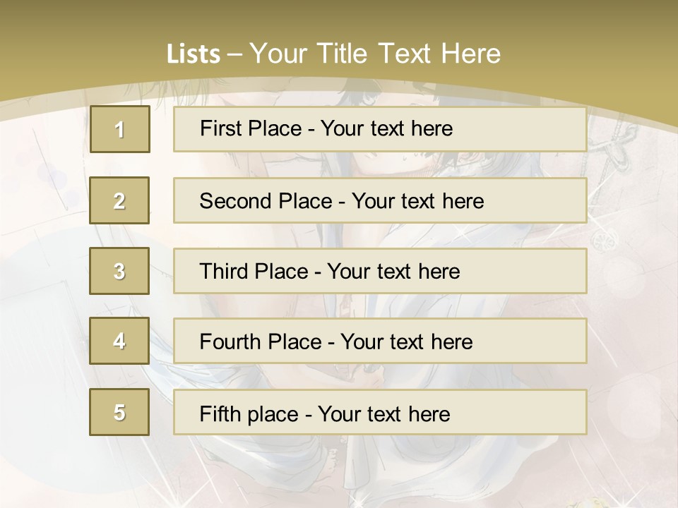 A Couple Of Anime Characters Sitting Next To Each Other PowerPoint Template