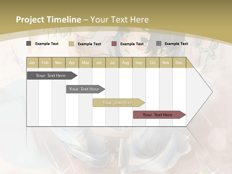 A Couple Of Anime Characters Sitting Next To Each Other PowerPoint Template