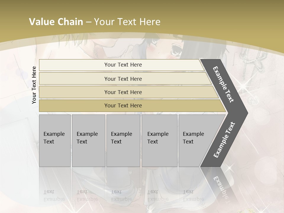 A Couple Of Anime Characters Sitting Next To Each Other PowerPoint Template