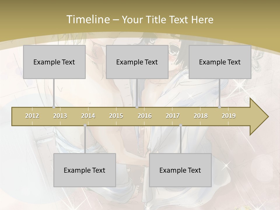 A Couple Of Anime Characters Sitting Next To Each Other PowerPoint Template