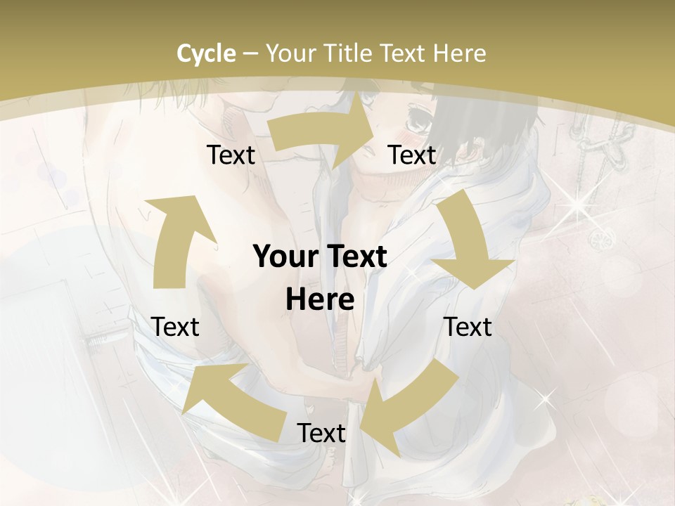 A Couple Of Anime Characters Sitting Next To Each Other PowerPoint Template