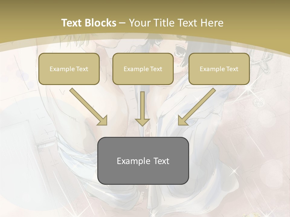 A Couple Of Anime Characters Sitting Next To Each Other PowerPoint Template
