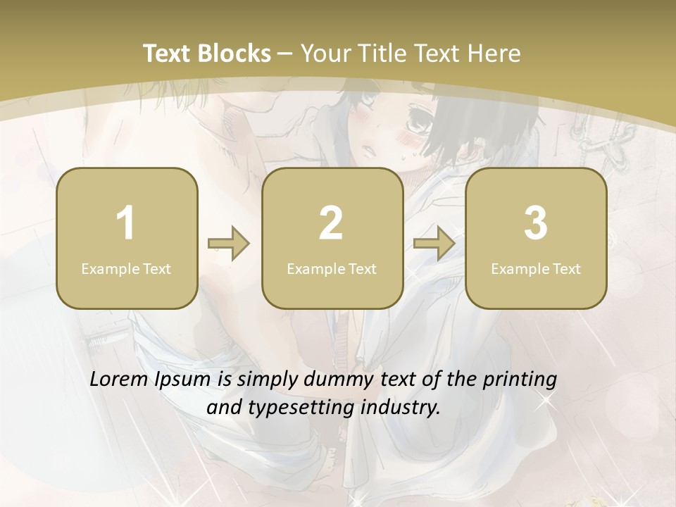 A Couple Of Anime Characters Sitting Next To Each Other PowerPoint Template