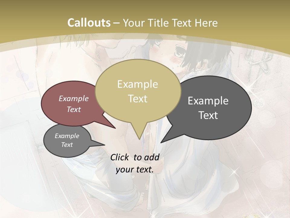 A Couple Of Anime Characters Sitting Next To Each Other PowerPoint Template