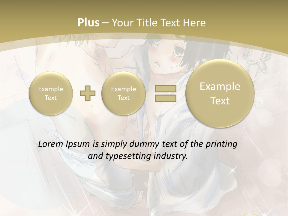 A Couple Of Anime Characters Sitting Next To Each Other PowerPoint Template