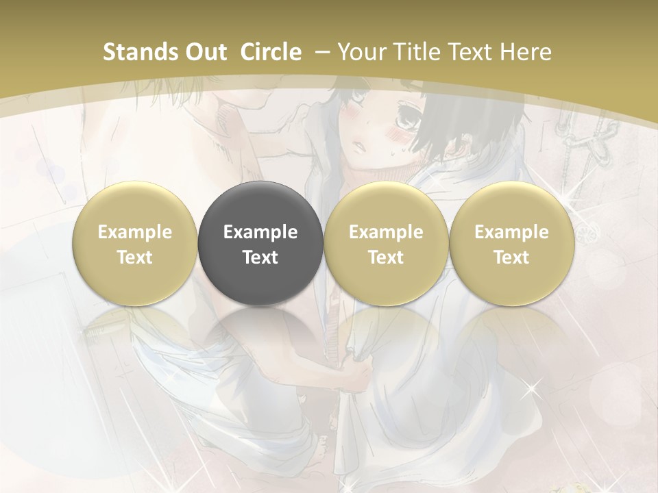 A Couple Of Anime Characters Sitting Next To Each Other PowerPoint Template