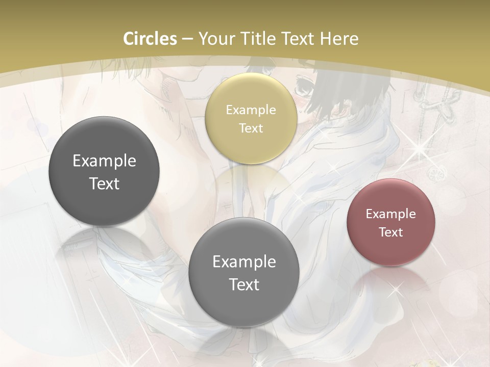 A Couple Of Anime Characters Sitting Next To Each Other PowerPoint Template