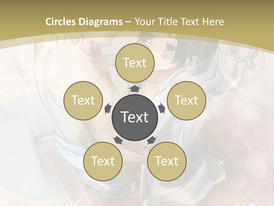 A Couple Of Anime Characters Sitting Next To Each Other PowerPoint Template