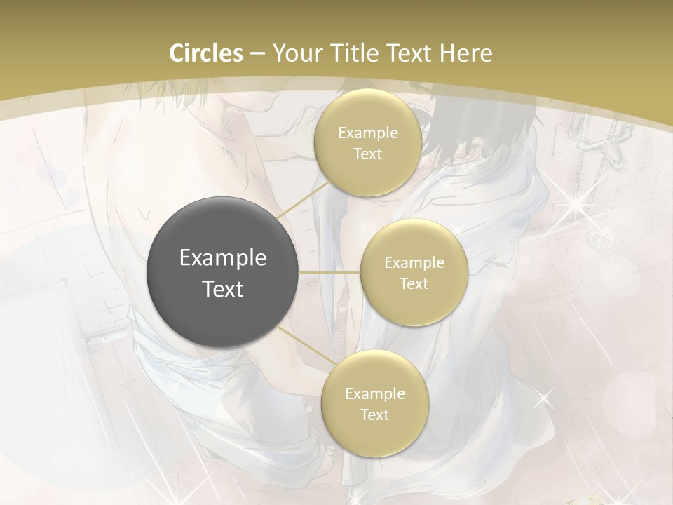 A Couple Of Anime Characters Sitting Next To Each Other PowerPoint Template