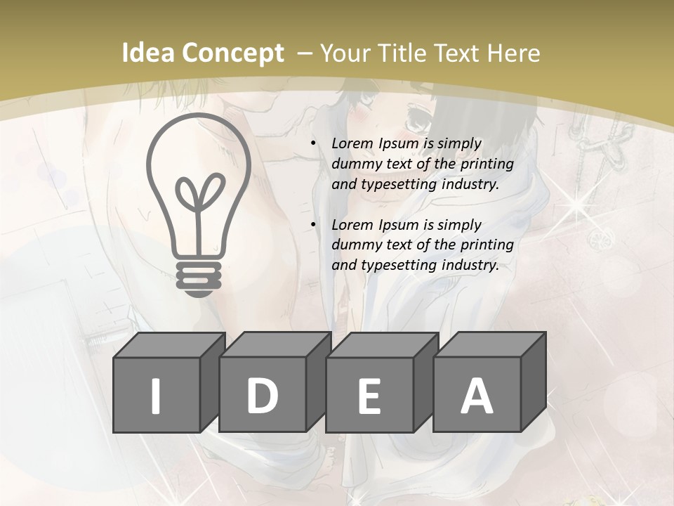 A Couple Of Anime Characters Sitting Next To Each Other PowerPoint Template