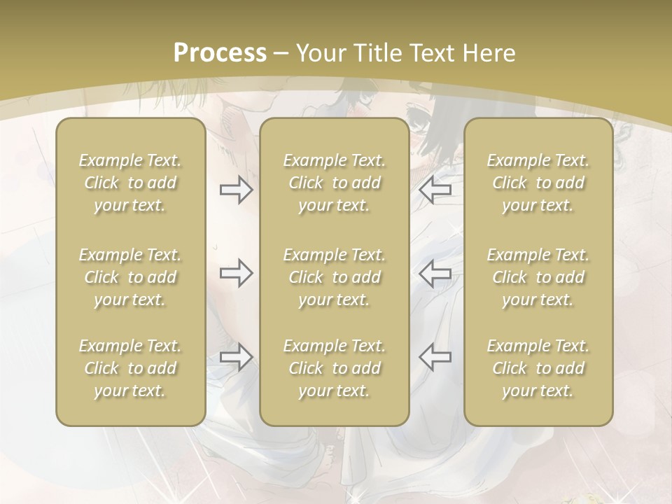 A Couple Of Anime Characters Sitting Next To Each Other PowerPoint Template