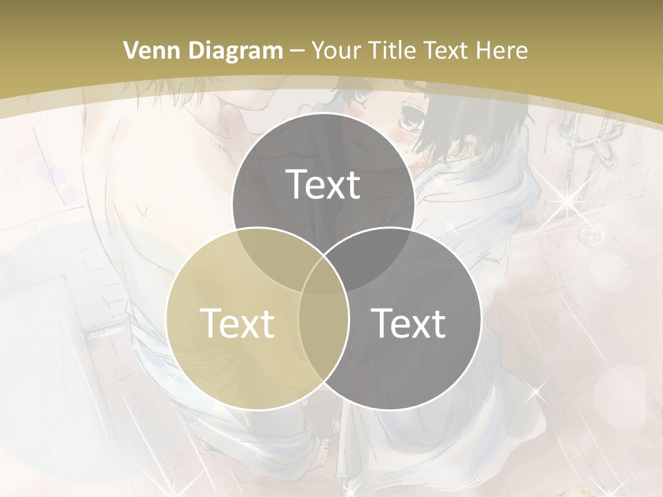 A Couple Of Anime Characters Sitting Next To Each Other PowerPoint Template