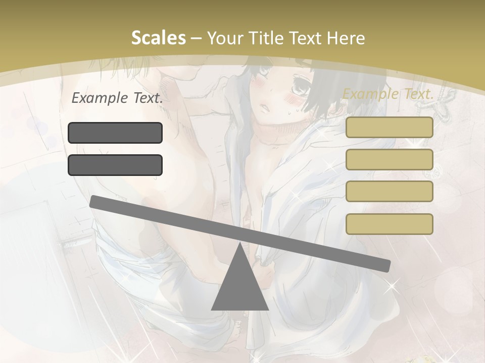 A Couple Of Anime Characters Sitting Next To Each Other PowerPoint Template