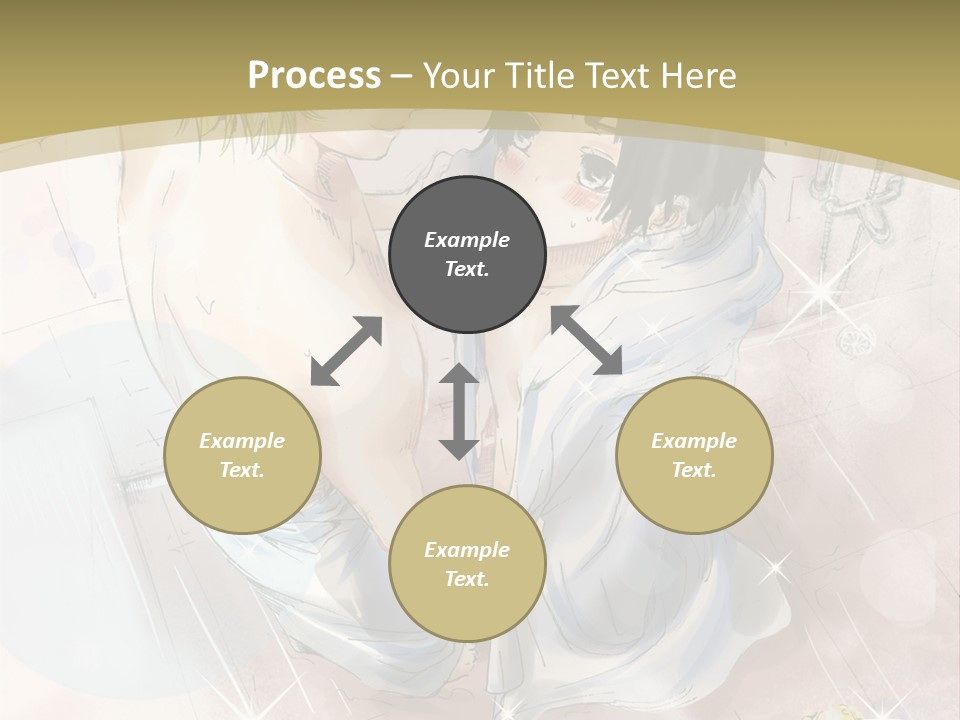 A Couple Of Anime Characters Sitting Next To Each Other PowerPoint Template