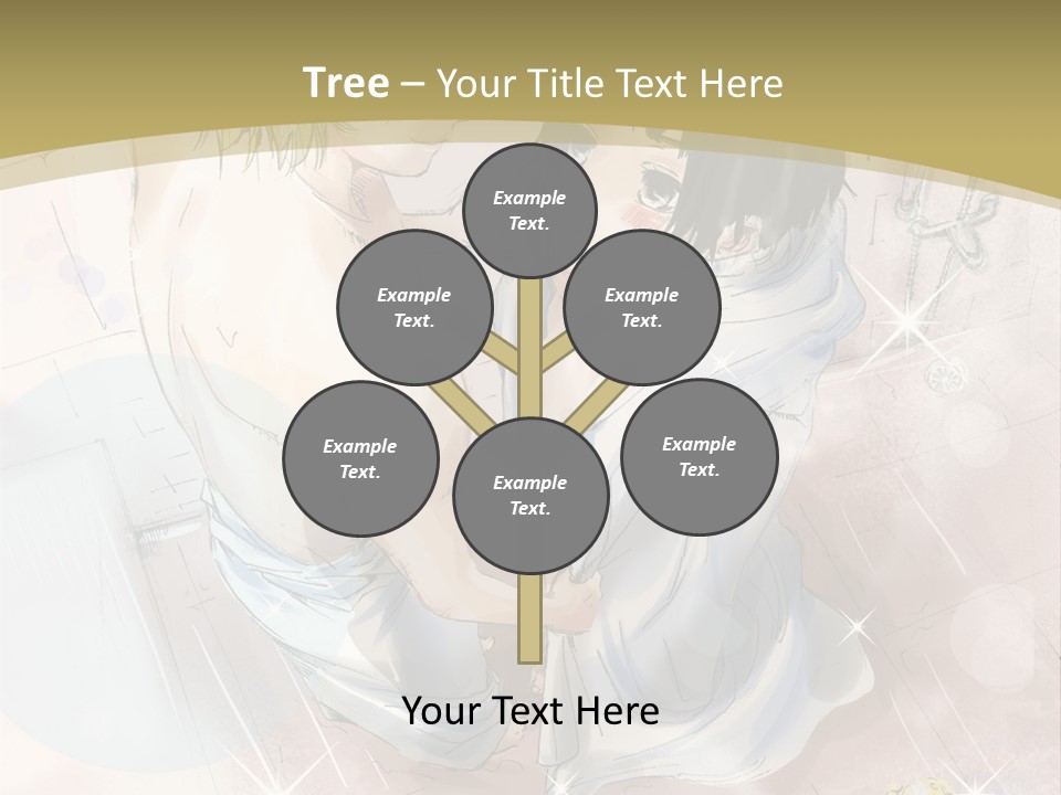 A Couple Of Anime Characters Sitting Next To Each Other PowerPoint Template