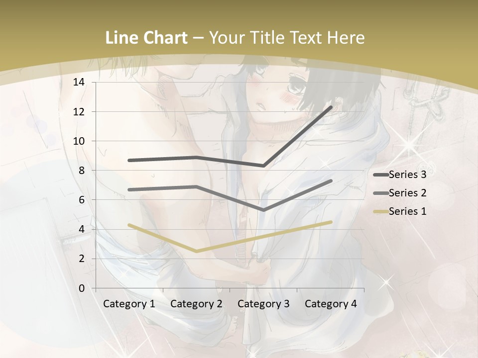 A Couple Of Anime Characters Sitting Next To Each Other PowerPoint Template