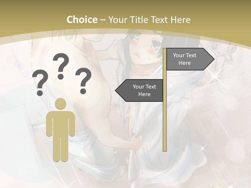 A Couple Of Anime Characters Sitting Next To Each Other PowerPoint Template