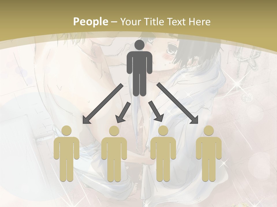 A Couple Of Anime Characters Sitting Next To Each Other PowerPoint Template