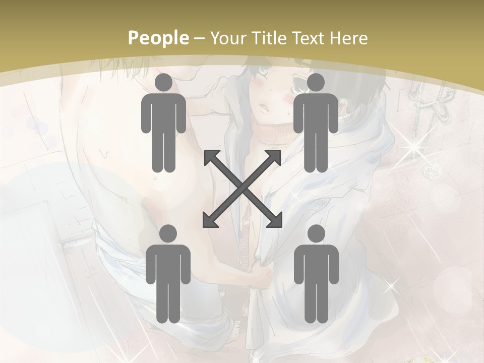 A Couple Of Anime Characters Sitting Next To Each Other PowerPoint Template