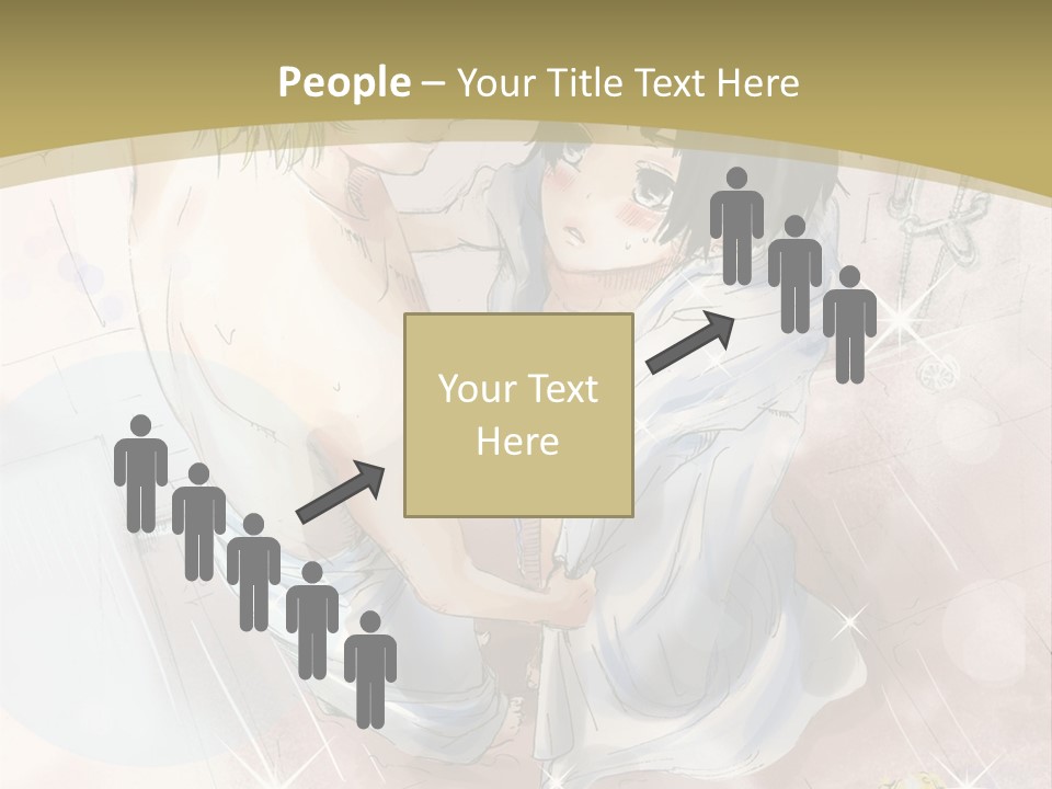 A Couple Of Anime Characters Sitting Next To Each Other PowerPoint Template
