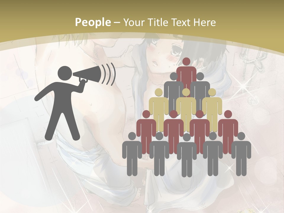 A Couple Of Anime Characters Sitting Next To Each Other PowerPoint Template