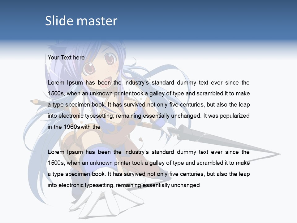 A Anime Character With A Sword On A White Background PowerPoint Template