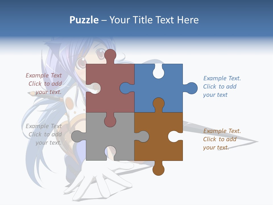 A Anime Character With A Sword On A White Background PowerPoint Template