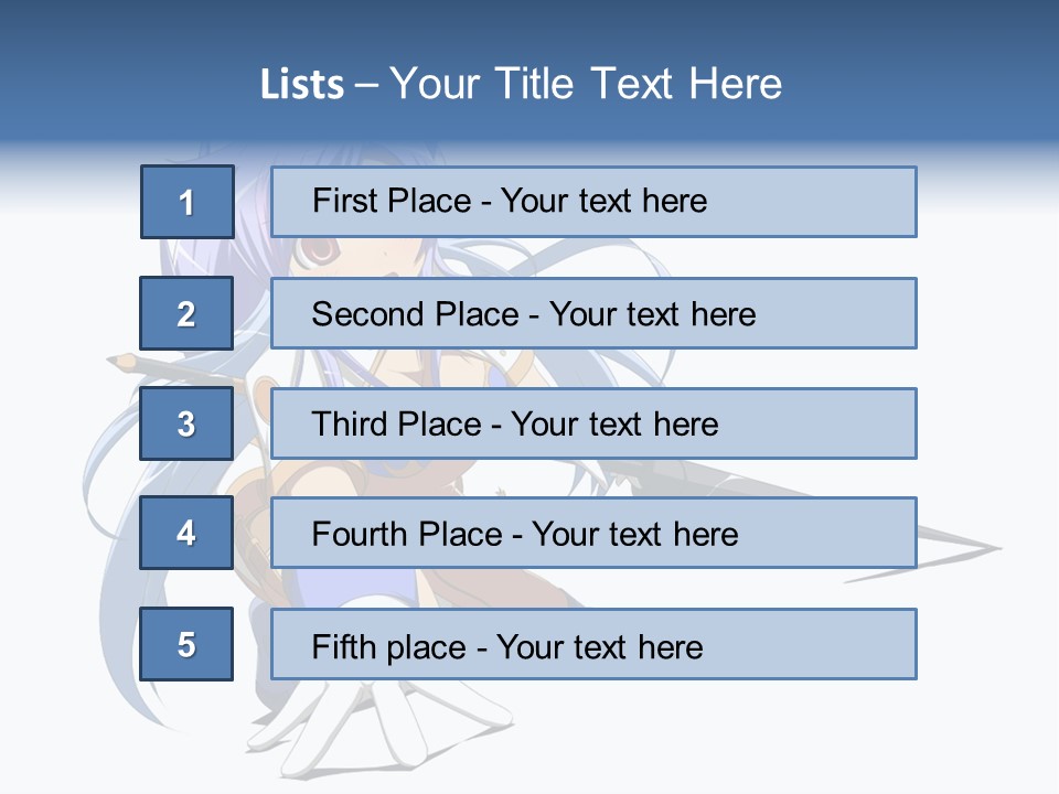 A Anime Character With A Sword On A White Background PowerPoint Template