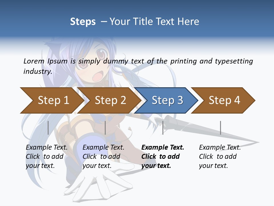 A Anime Character With A Sword On A White Background PowerPoint Template