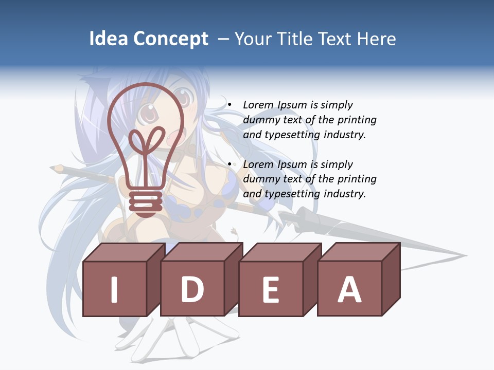 A Anime Character With A Sword On A White Background PowerPoint Template