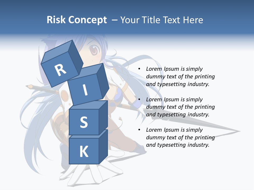 A Anime Character With A Sword On A White Background PowerPoint Template