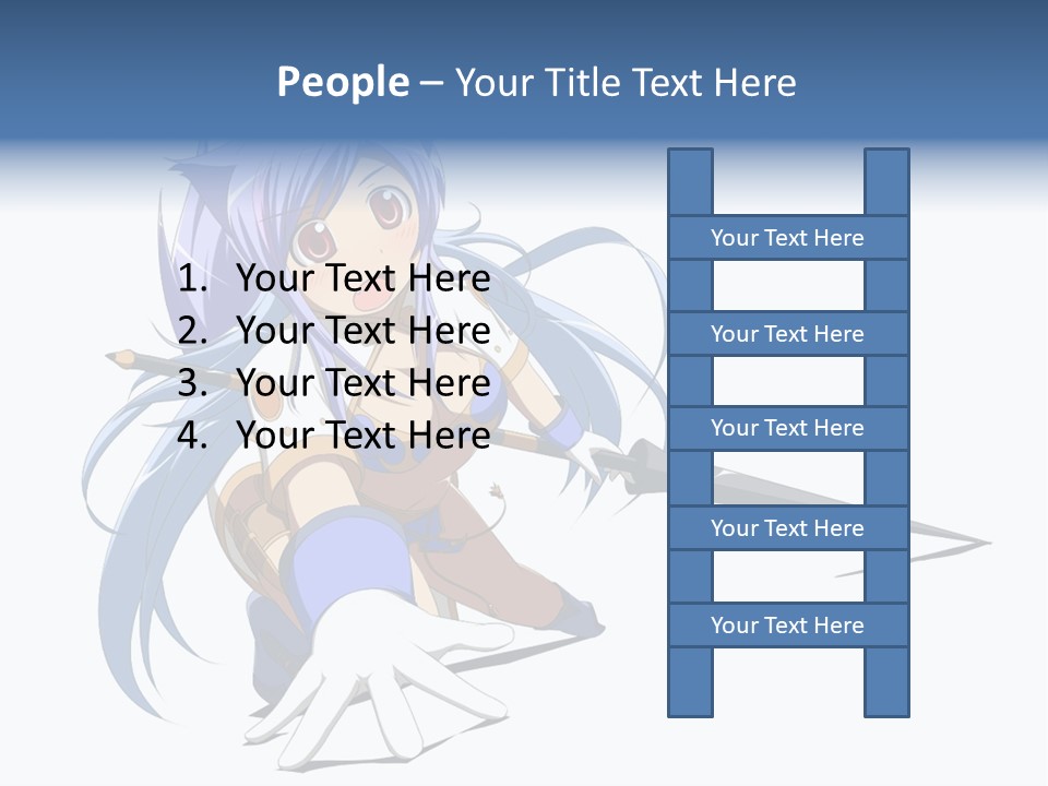 A Anime Character With A Sword On A White Background PowerPoint Template