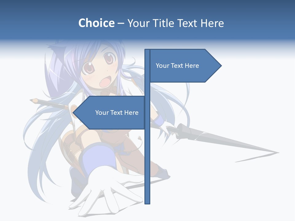 A Anime Character With A Sword On A White Background PowerPoint Template