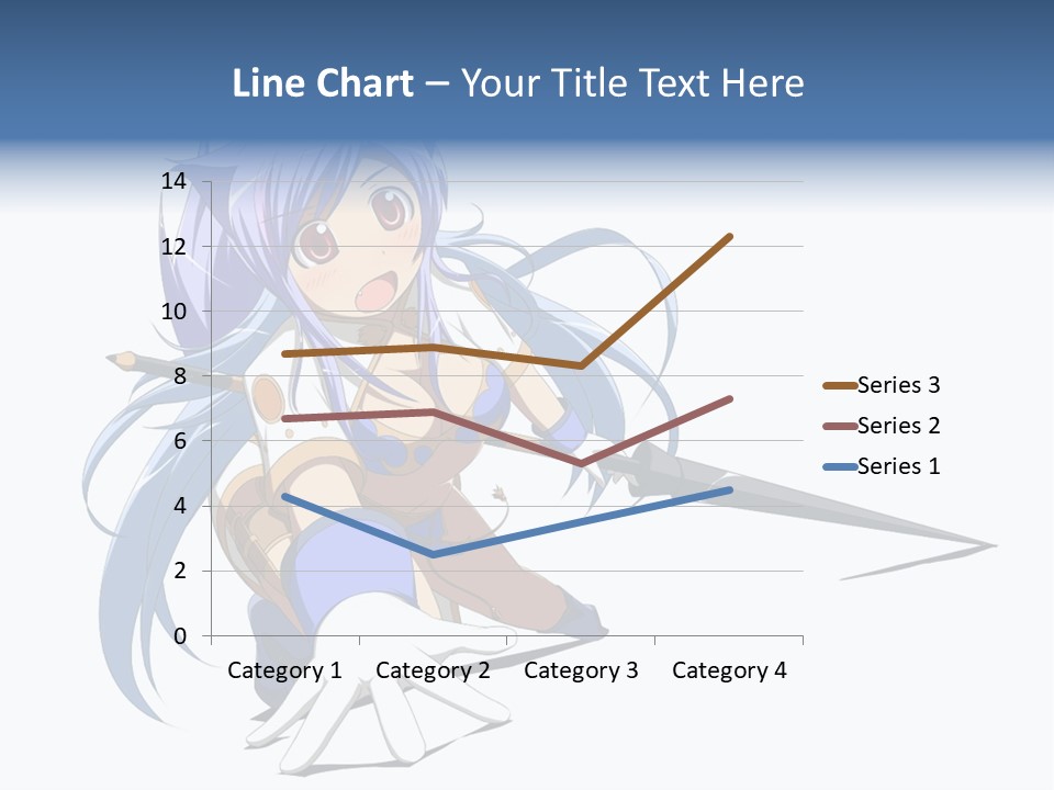 A Anime Character With A Sword On A White Background PowerPoint Template