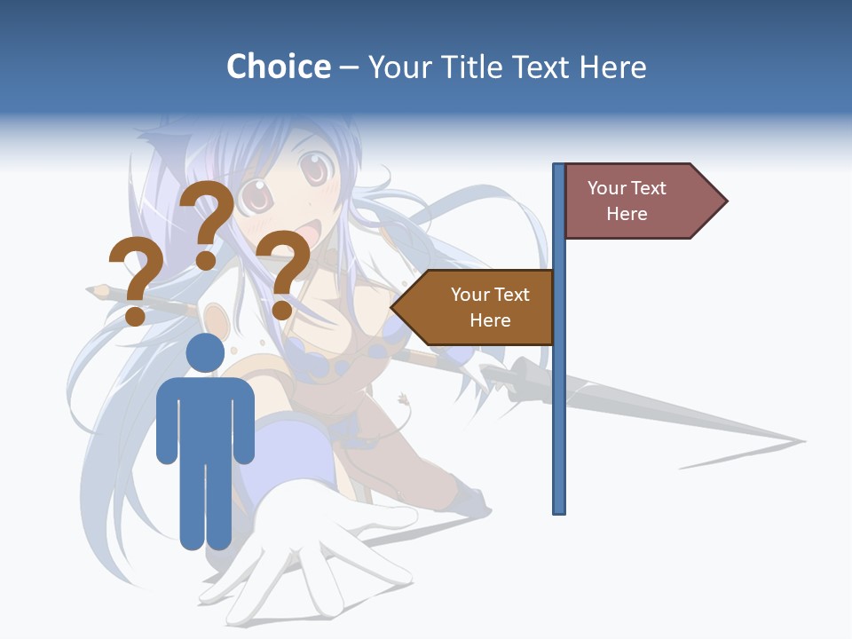 A Anime Character With A Sword On A White Background PowerPoint Template
