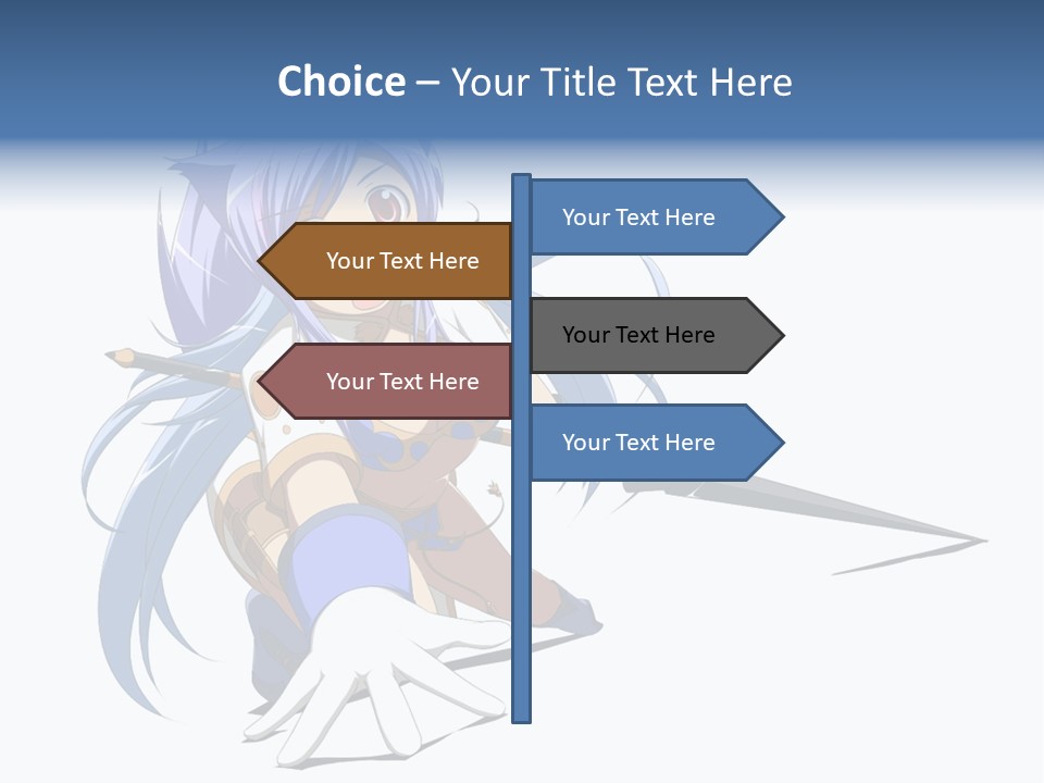 A Anime Character With A Sword On A White Background PowerPoint Template