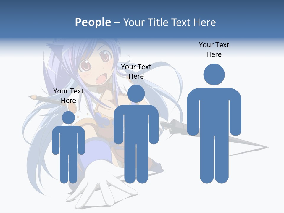 A Anime Character With A Sword On A White Background PowerPoint Template