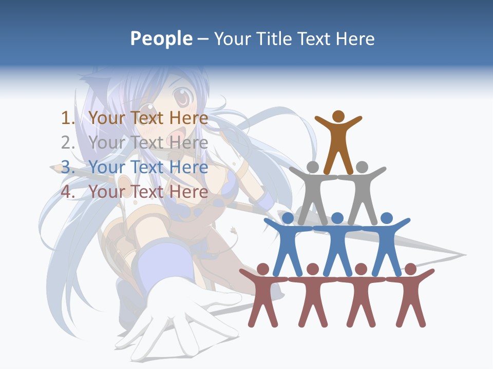 A Anime Character With A Sword On A White Background PowerPoint Template