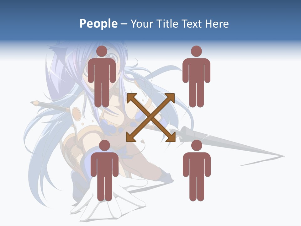 A Anime Character With A Sword On A White Background PowerPoint Template