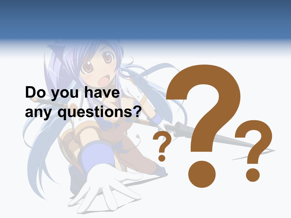 A Anime Character With A Sword On A White Background PowerPoint Template