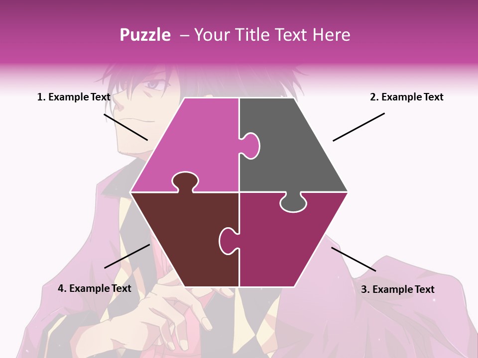 An Anime Character With Purple Hair And A Pink Dress PowerPoint Template