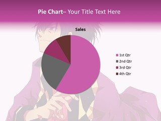 An Anime Character With Purple Hair And A Pink Dress PowerPoint Template