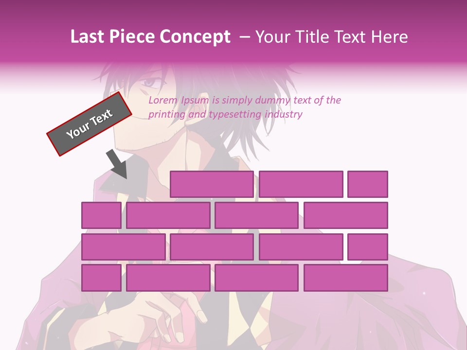 An Anime Character With Purple Hair And A Pink Dress PowerPoint Template