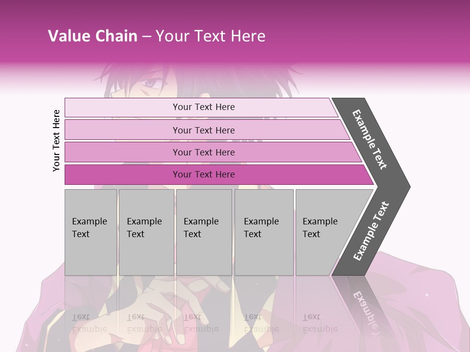 An Anime Character With Purple Hair And A Pink Dress PowerPoint Template