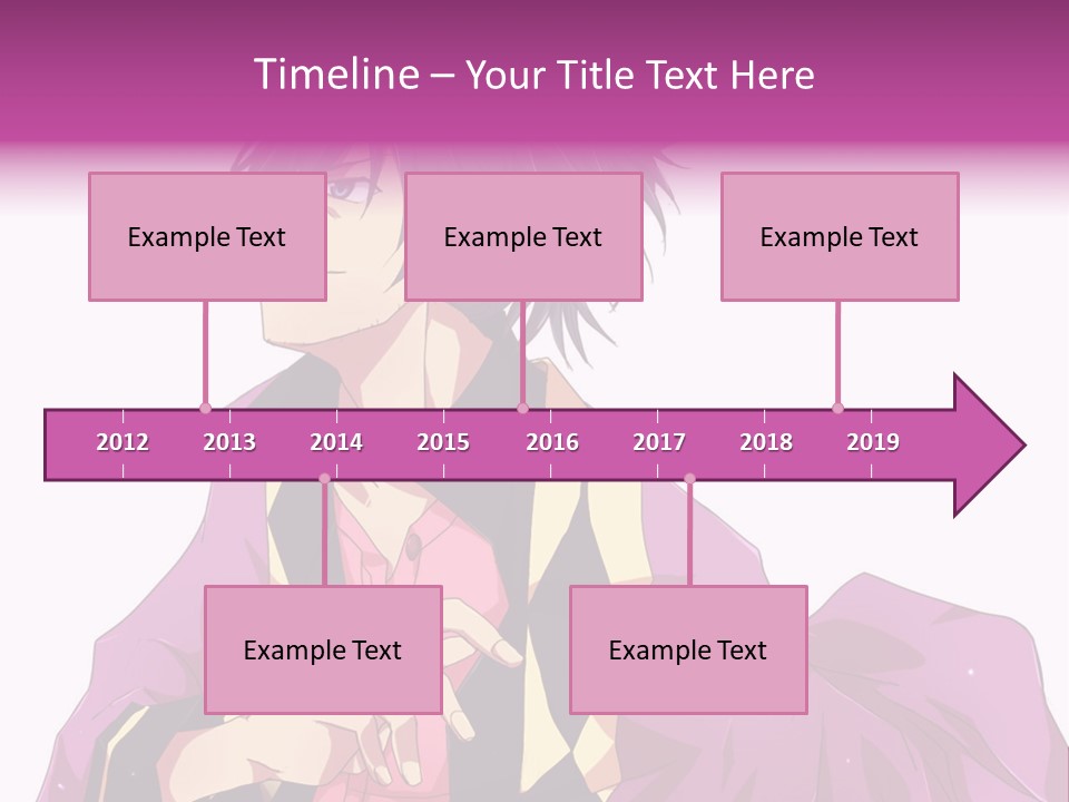 An Anime Character With Purple Hair And A Pink Dress PowerPoint Template