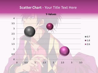 An Anime Character With Purple Hair And A Pink Dress PowerPoint Template