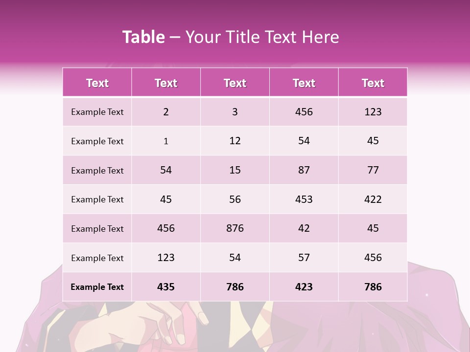 An Anime Character With Purple Hair And A Pink Dress PowerPoint Template